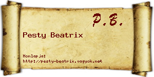 Pesty Beatrix névjegykártya